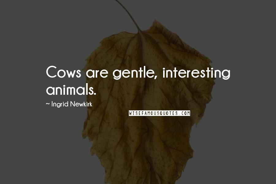 Ingrid Newkirk Quotes: Cows are gentle, interesting animals.