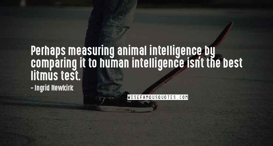 Ingrid Newkirk Quotes: Perhaps measuring animal intelligence by comparing it to human intelligence isn't the best litmus test.