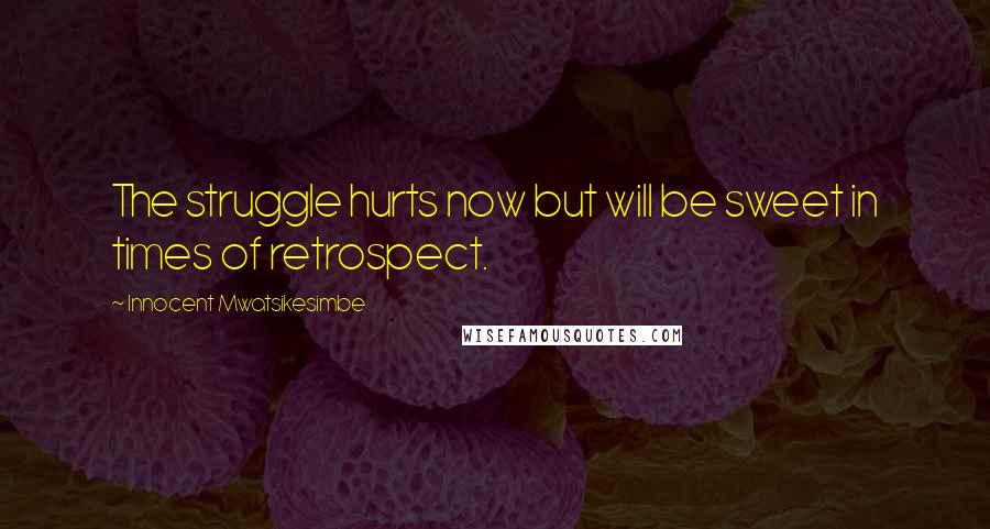 Innocent Mwatsikesimbe Quotes: The struggle hurts now but will be sweet in times of retrospect.