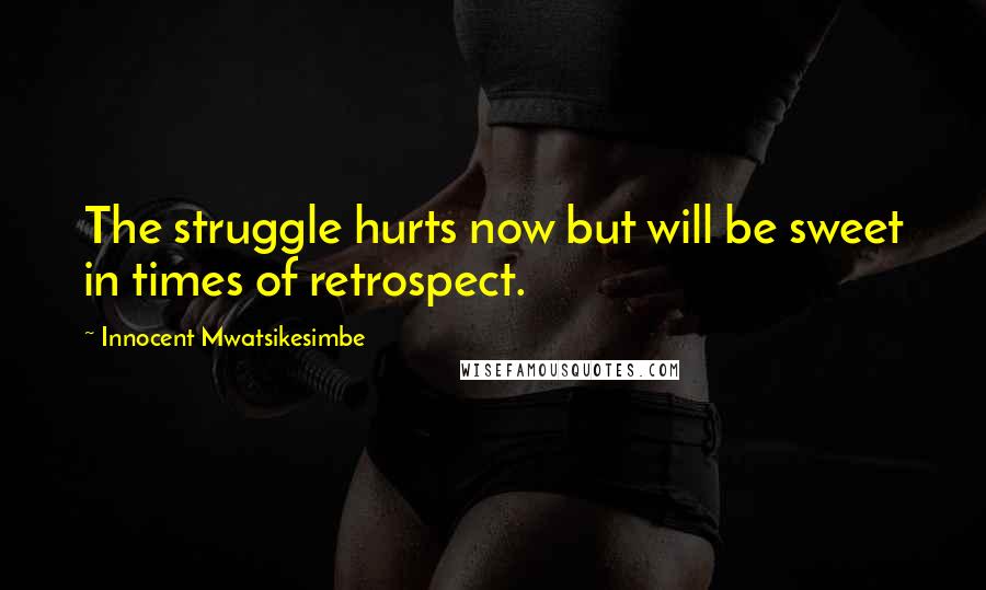 Innocent Mwatsikesimbe Quotes: The struggle hurts now but will be sweet in times of retrospect.