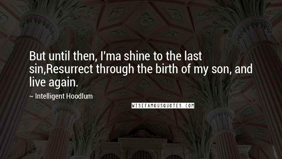 Intelligent Hoodlum Quotes: But until then, I'ma shine to the last sin,Resurrect through the birth of my son, and live again.