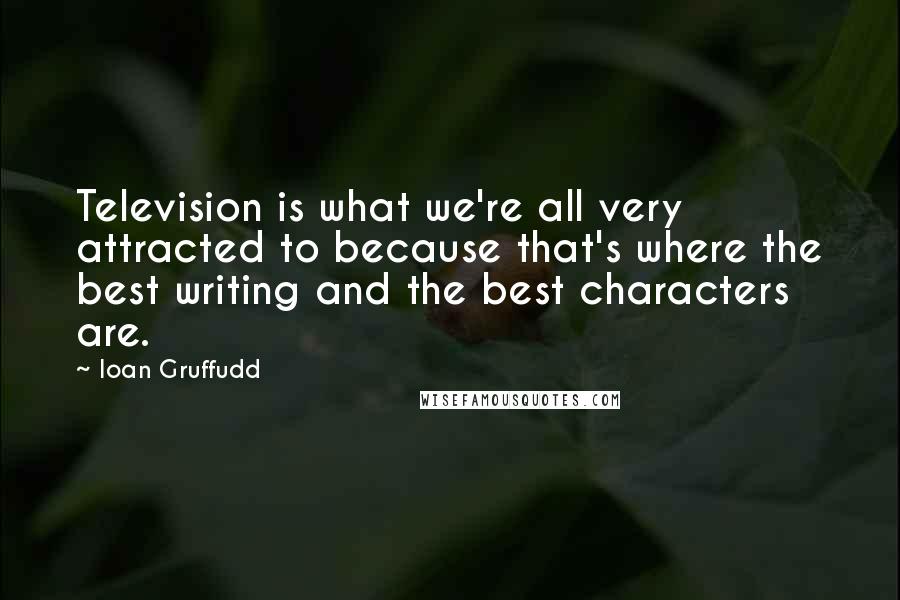 Ioan Gruffudd Quotes: Television is what we're all very attracted to because that's where the best writing and the best characters are.