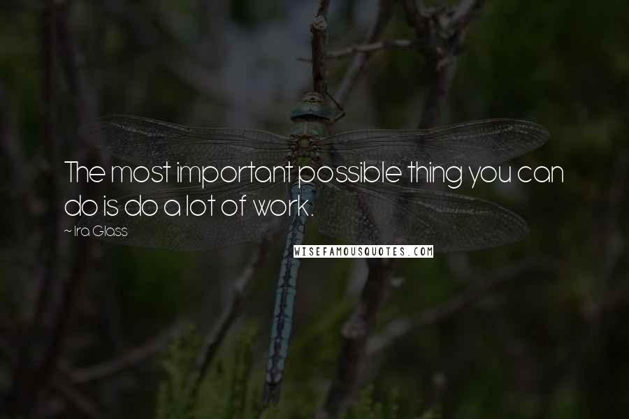Ira Glass Quotes: The most important possible thing you can do is do a lot of work.