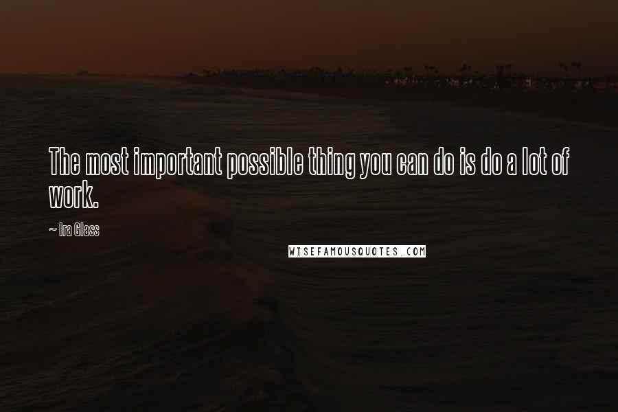 Ira Glass Quotes: The most important possible thing you can do is do a lot of work.