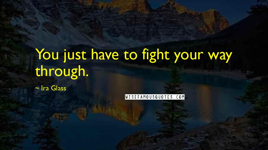 Ira Glass Quotes: You just have to fight your way through.