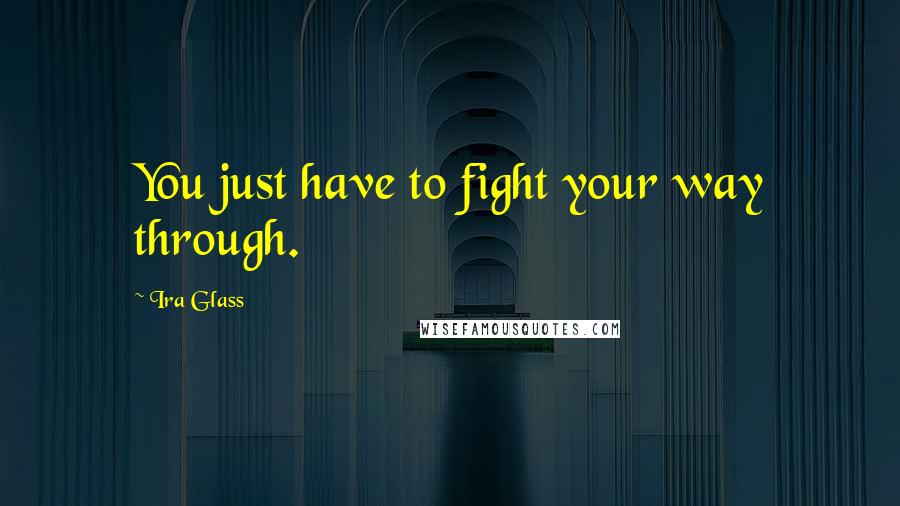 Ira Glass Quotes: You just have to fight your way through.