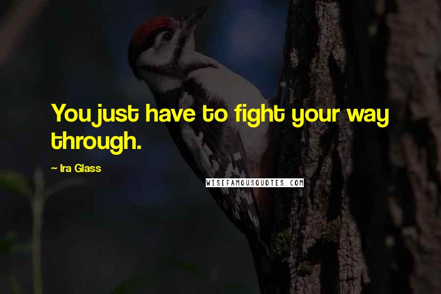 Ira Glass Quotes: You just have to fight your way through.