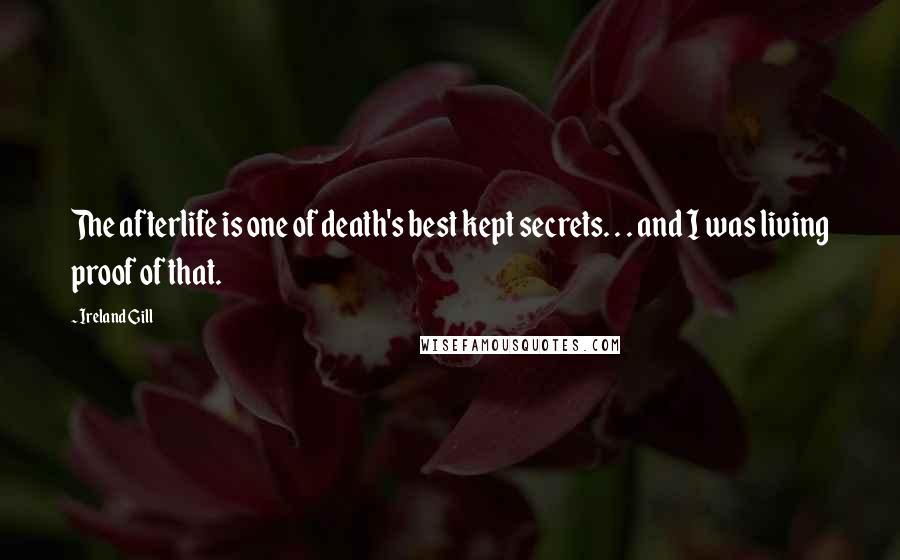 Ireland Gill Quotes: The afterlife is one of death's best kept secrets. . . and I was living proof of that.