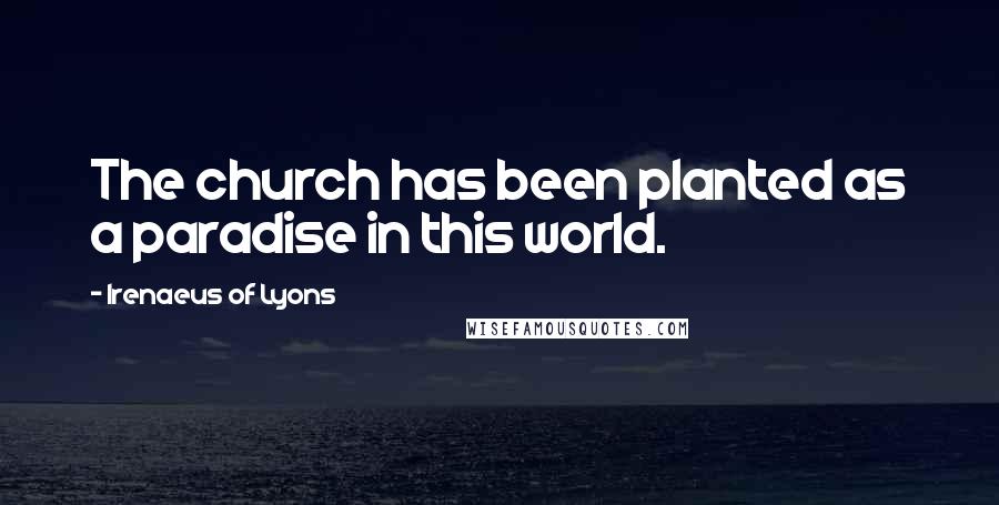 Irenaeus Of Lyons Quotes: The church has been planted as a paradise in this world.