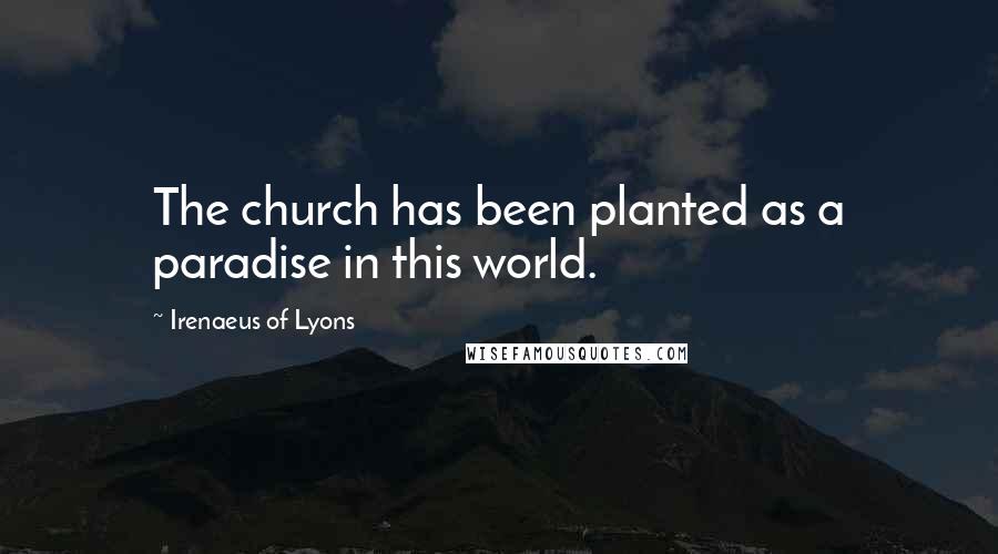 Irenaeus Of Lyons Quotes: The church has been planted as a paradise in this world.