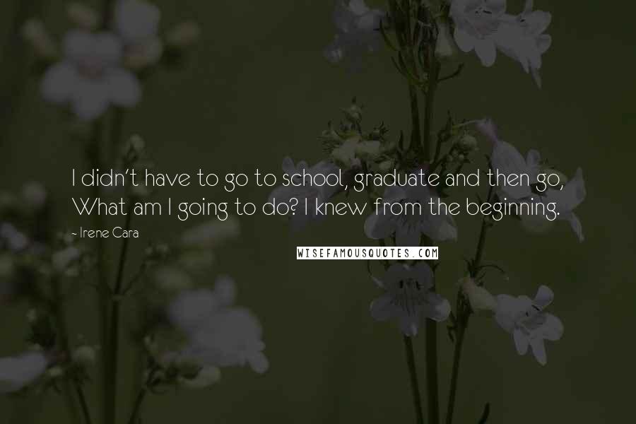 Irene Cara Quotes: I didn't have to go to school, graduate and then go, What am I going to do? I knew from the beginning.