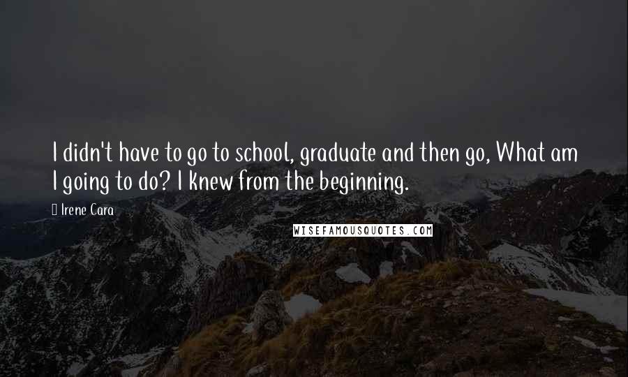 Irene Cara Quotes: I didn't have to go to school, graduate and then go, What am I going to do? I knew from the beginning.