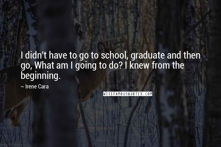 Irene Cara Quotes: I didn't have to go to school, graduate and then go, What am I going to do? I knew from the beginning.