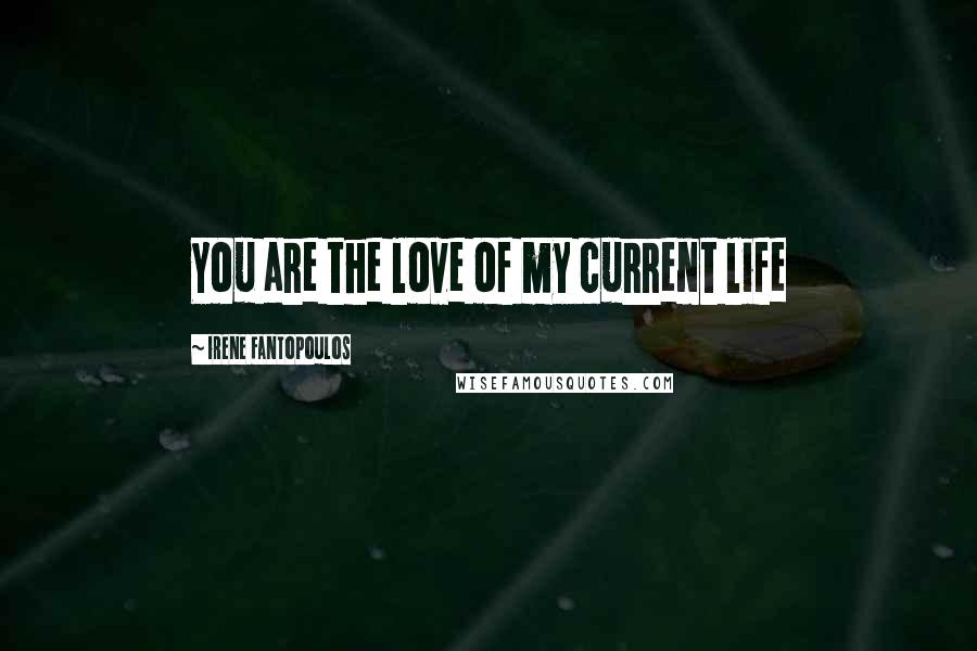 Irene Fantopoulos Quotes: You are the love of my current life