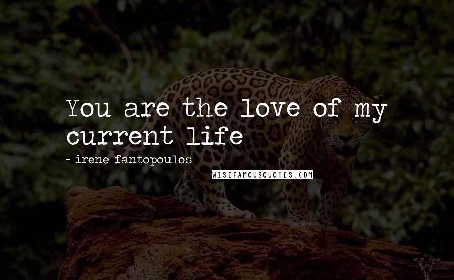 Irene Fantopoulos Quotes: You are the love of my current life