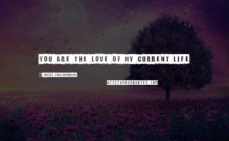 Irene Fantopoulos Quotes: You are the love of my current life