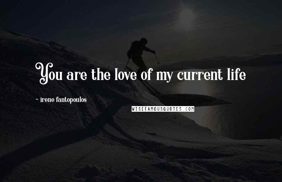 Irene Fantopoulos Quotes: You are the love of my current life