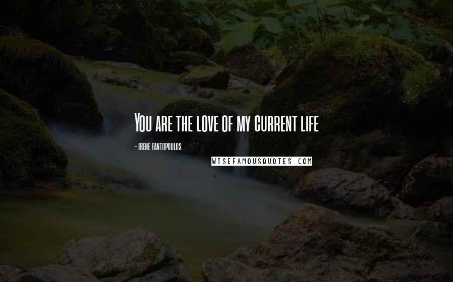 Irene Fantopoulos Quotes: You are the love of my current life