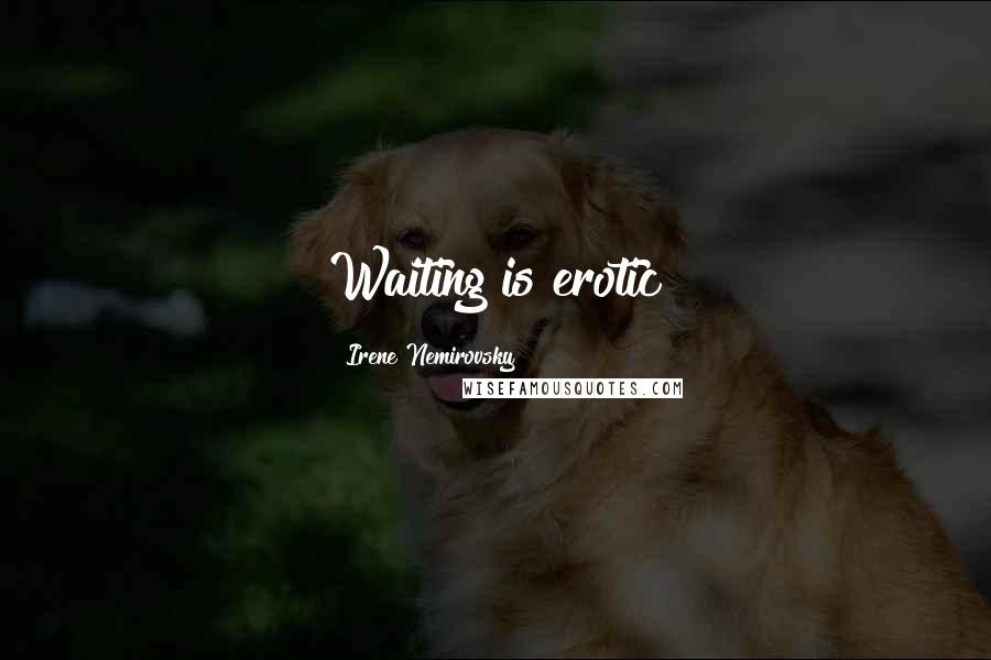 Irene Nemirovsky Quotes: Waiting is erotic
