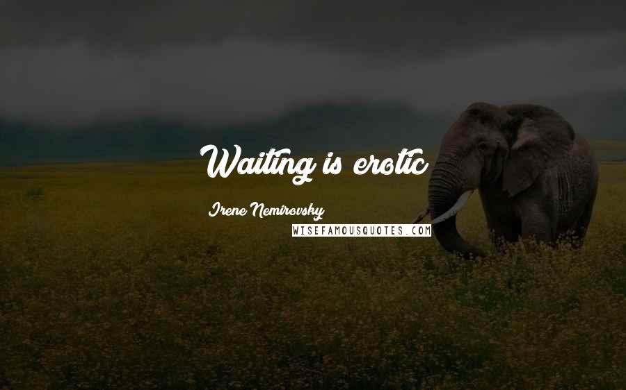 Irene Nemirovsky Quotes: Waiting is erotic