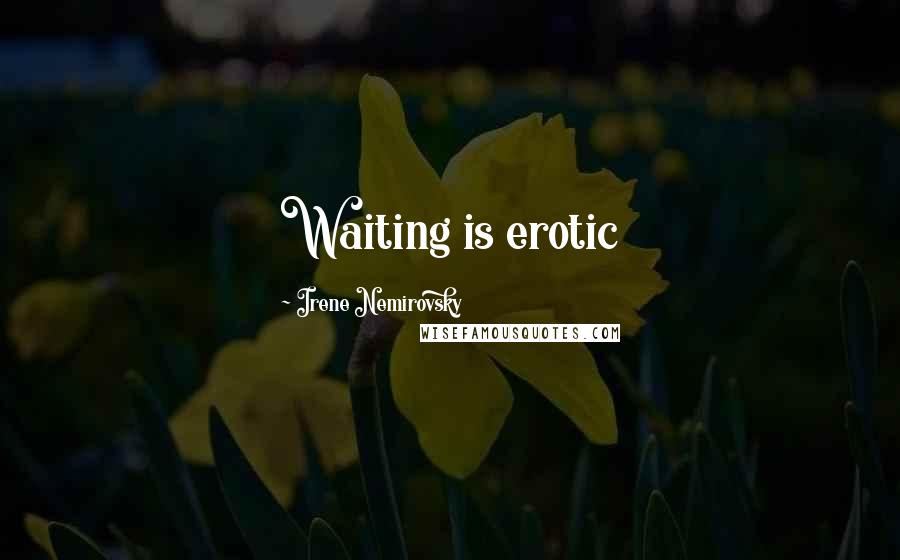 Irene Nemirovsky Quotes: Waiting is erotic