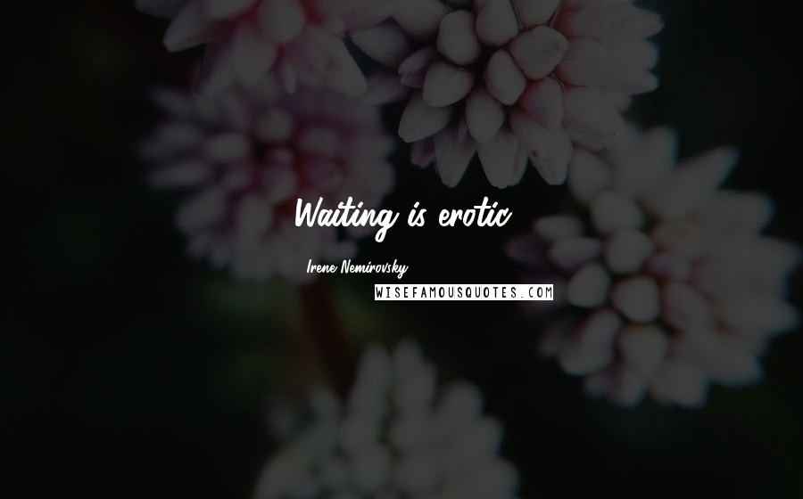 Irene Nemirovsky Quotes: Waiting is erotic