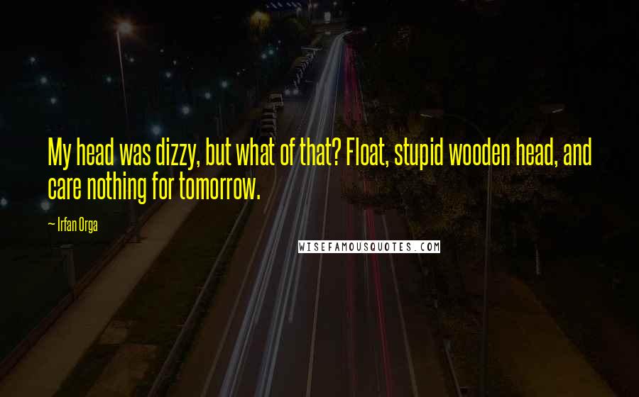 Irfan Orga Quotes: My head was dizzy, but what of that? Float, stupid wooden head, and care nothing for tomorrow.