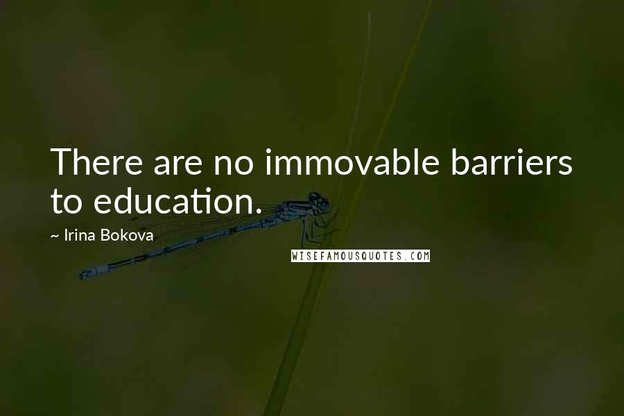 Irina Bokova Quotes: There are no immovable barriers to education.
