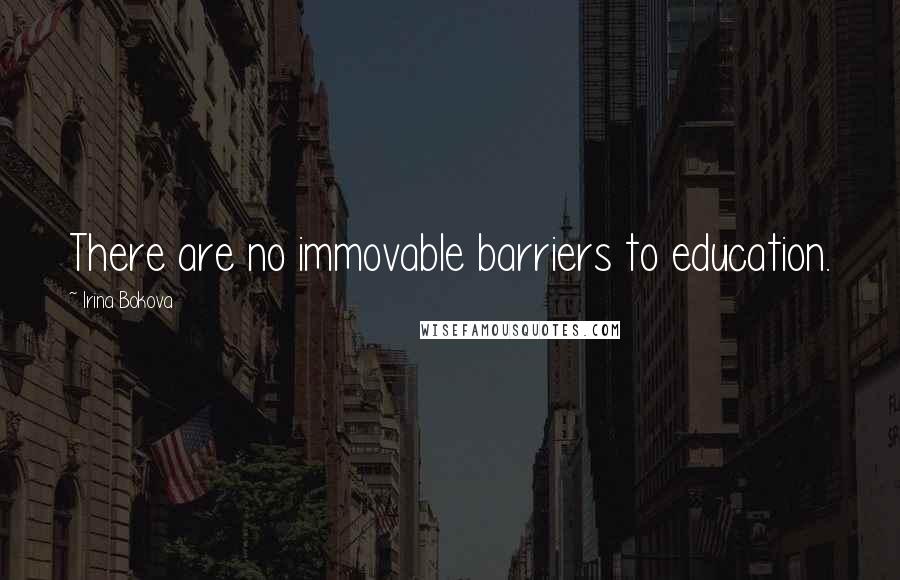 Irina Bokova Quotes: There are no immovable barriers to education.