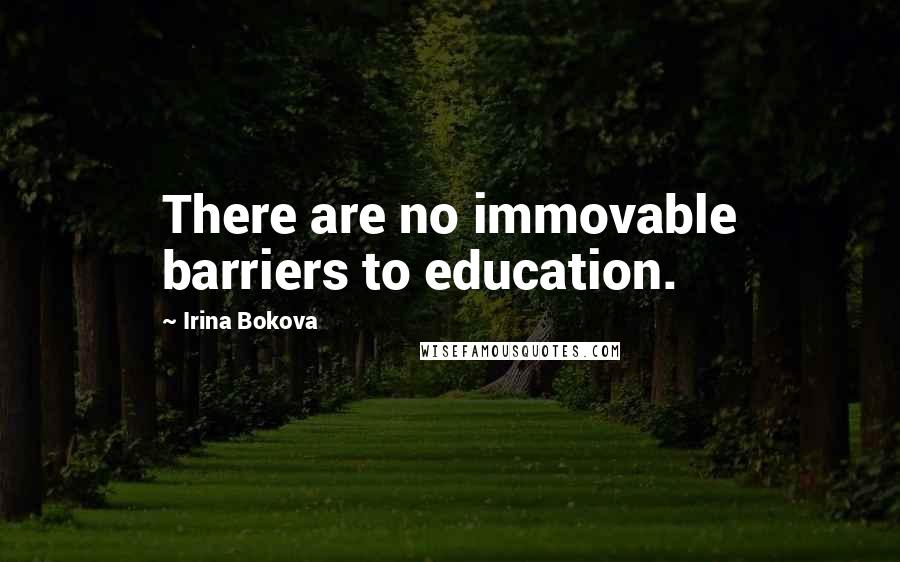 Irina Bokova Quotes: There are no immovable barriers to education.