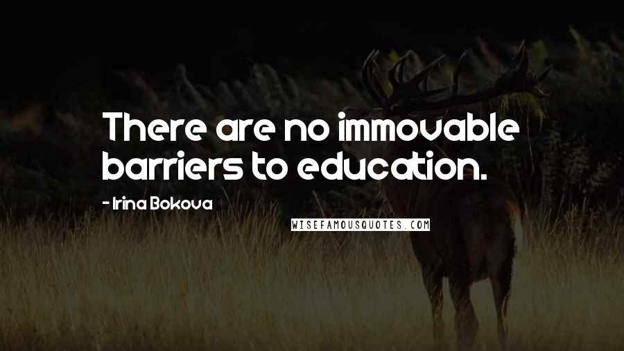 Irina Bokova Quotes: There are no immovable barriers to education.