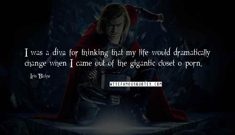 Iris Blaire Quotes: I was a diva for thinking that my life would dramatically change when I came out of the gigantic closet-o-porn.