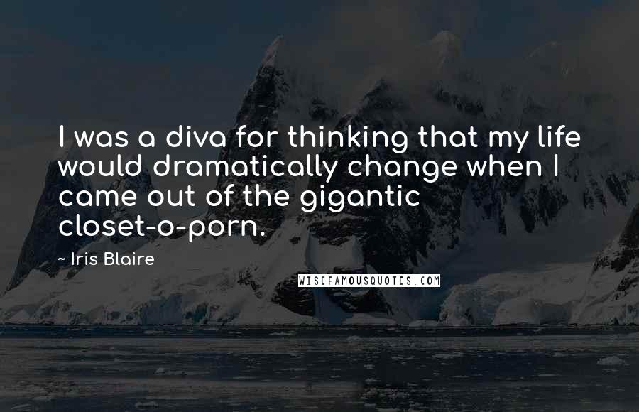 Iris Blaire Quotes: I was a diva for thinking that my life would dramatically change when I came out of the gigantic closet-o-porn.