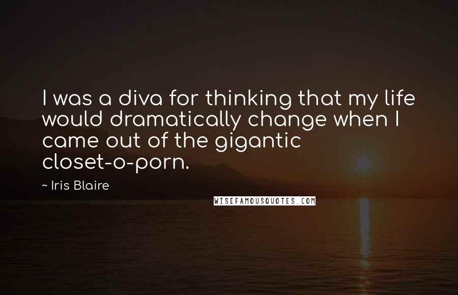 Iris Blaire Quotes: I was a diva for thinking that my life would dramatically change when I came out of the gigantic closet-o-porn.