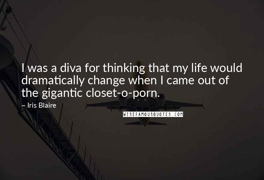 Iris Blaire Quotes: I was a diva for thinking that my life would dramatically change when I came out of the gigantic closet-o-porn.