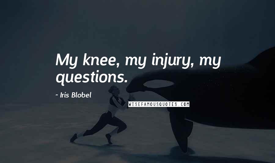 Iris Blobel Quotes: My knee, my injury, my questions.