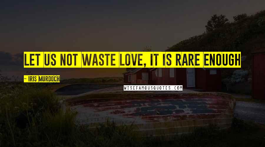Iris Murdoch Quotes: let us not waste love, it is rare enough