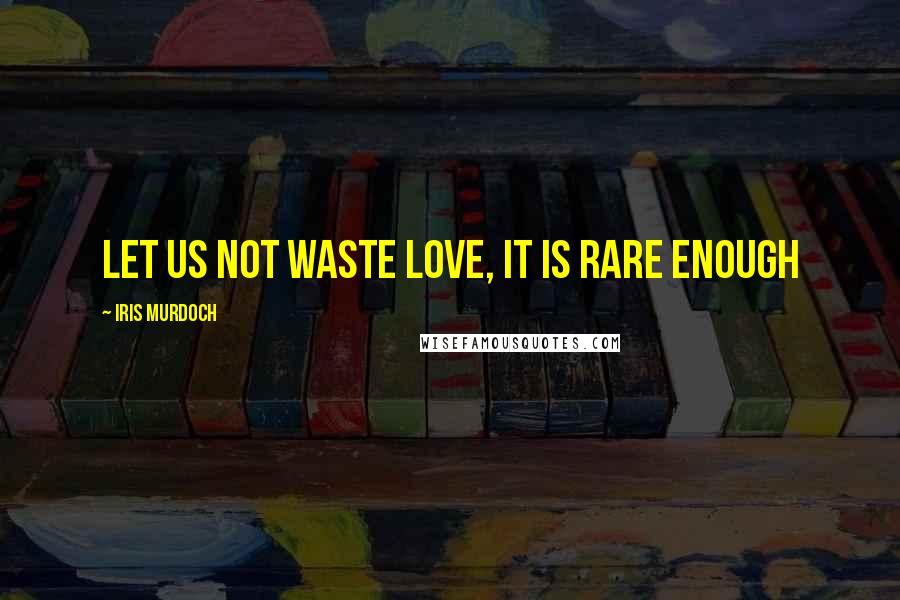 Iris Murdoch Quotes: let us not waste love, it is rare enough