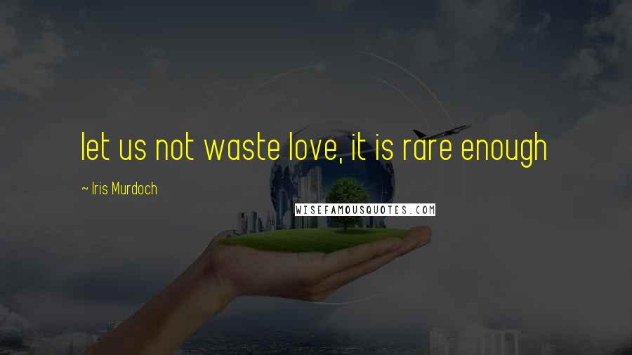 Iris Murdoch Quotes: let us not waste love, it is rare enough