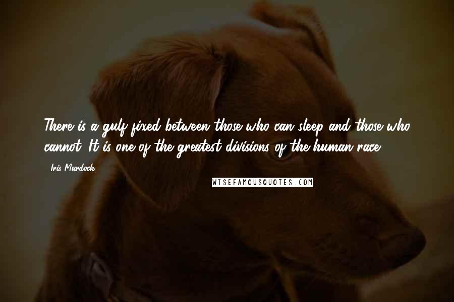 Iris Murdoch Quotes: There is a gulf fixed between those who can sleep and those who cannot. It is one of the greatest divisions of the human race.