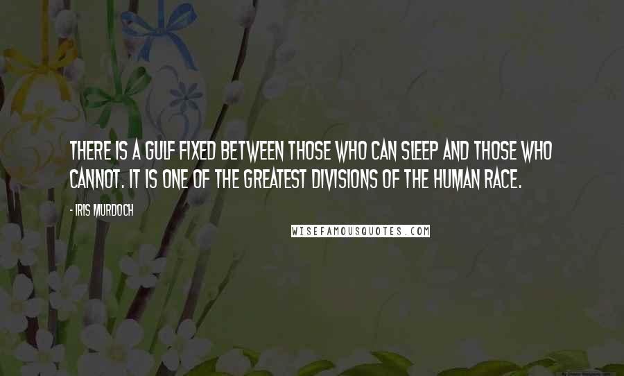 Iris Murdoch Quotes: There is a gulf fixed between those who can sleep and those who cannot. It is one of the greatest divisions of the human race.