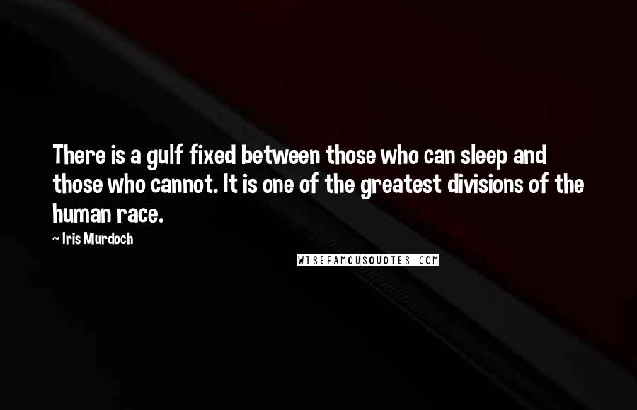 Iris Murdoch Quotes: There is a gulf fixed between those who can sleep and those who cannot. It is one of the greatest divisions of the human race.