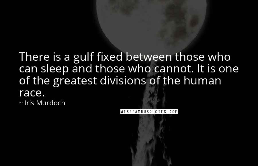 Iris Murdoch Quotes: There is a gulf fixed between those who can sleep and those who cannot. It is one of the greatest divisions of the human race.