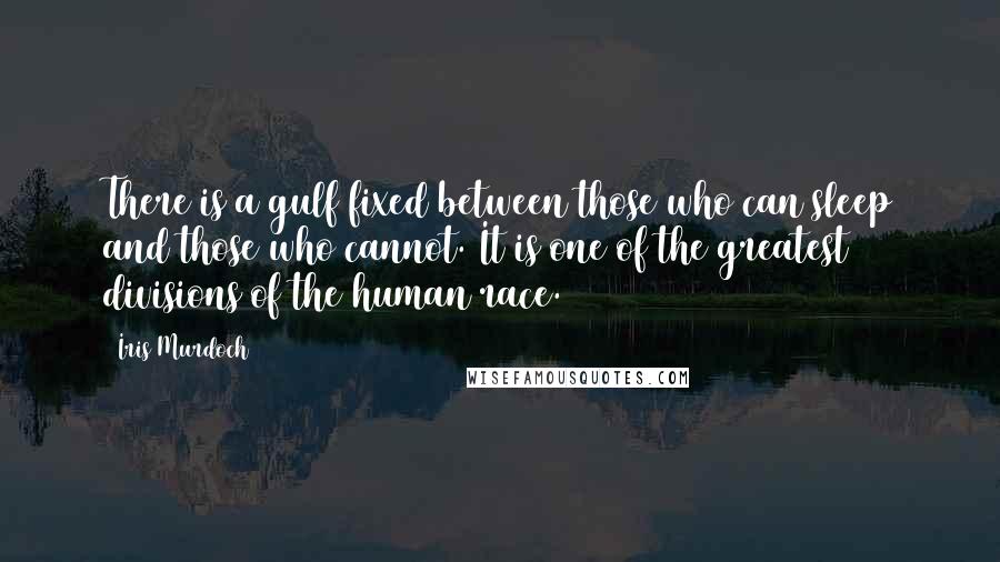 Iris Murdoch Quotes: There is a gulf fixed between those who can sleep and those who cannot. It is one of the greatest divisions of the human race.