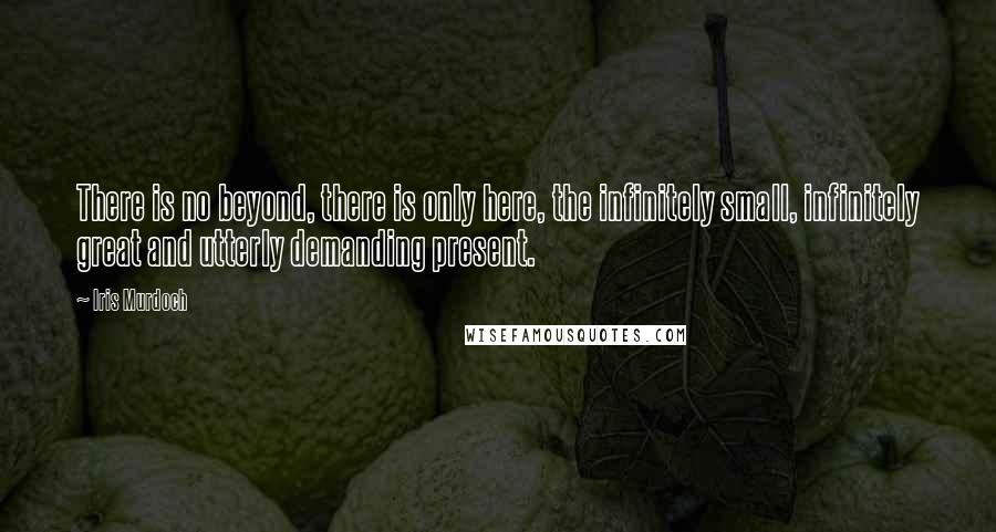 Iris Murdoch Quotes: There is no beyond, there is only here, the infinitely small, infinitely great and utterly demanding present.