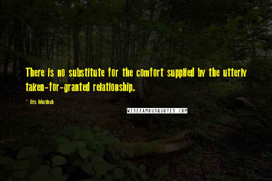 Iris Murdoch Quotes: There is no substitute for the comfort supplied by the utterly taken-for-granted relationship.