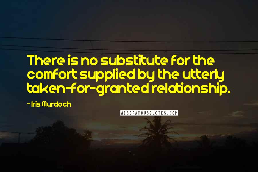 Iris Murdoch Quotes: There is no substitute for the comfort supplied by the utterly taken-for-granted relationship.