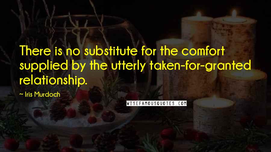 Iris Murdoch Quotes: There is no substitute for the comfort supplied by the utterly taken-for-granted relationship.