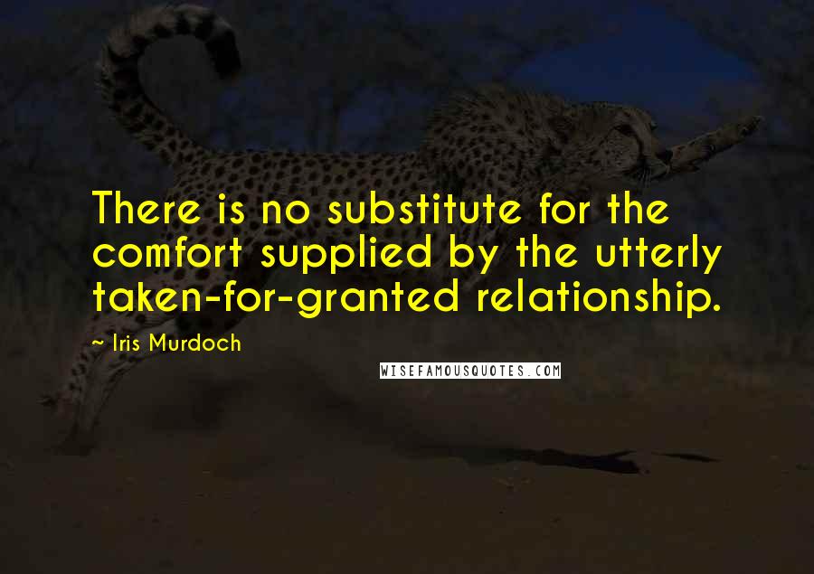 Iris Murdoch Quotes: There is no substitute for the comfort supplied by the utterly taken-for-granted relationship.