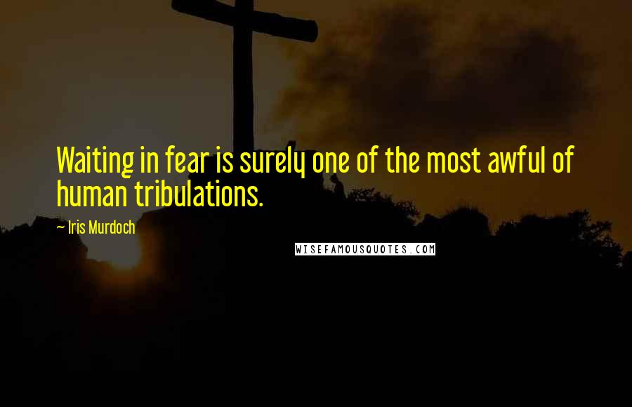 Iris Murdoch Quotes: Waiting in fear is surely one of the most awful of human tribulations.